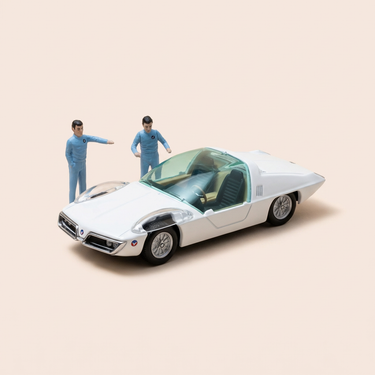 Voiture miniature - Voiture blanche Vaillante GT-x1 (Album l'honneur du samouraï) - Bande Dessinée Michel Vaillant