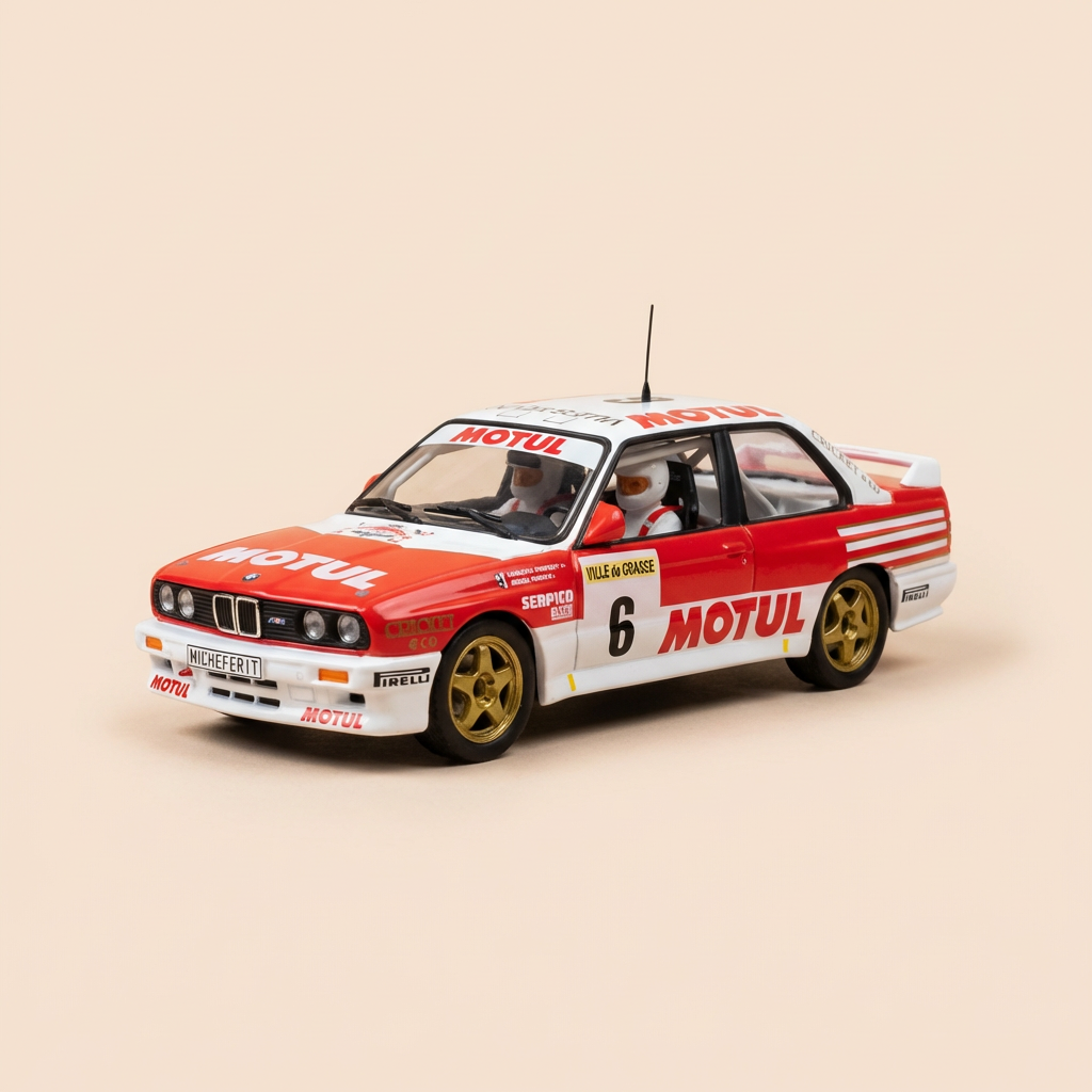 BMW M3 rossa e bianca numero 6 - rallye critérium alpino 1989