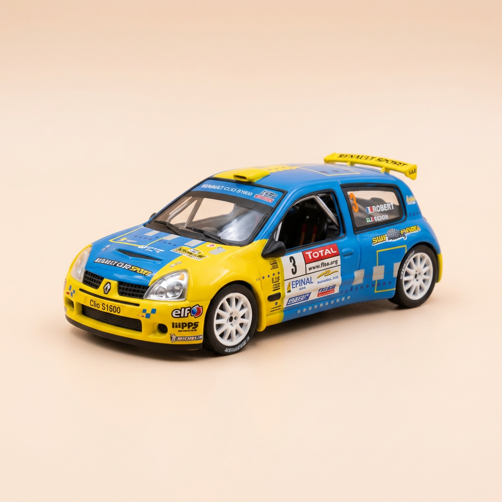 Renault Clio S1600 blu e gialla numero 3 - Rallye Alsace-Vosges 2006