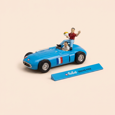 Voiture miniature - Voiture bleue numéro 8 Vaillante Grand Prix (Album le grand défi) - Bande Dessinée Michel Vaillant