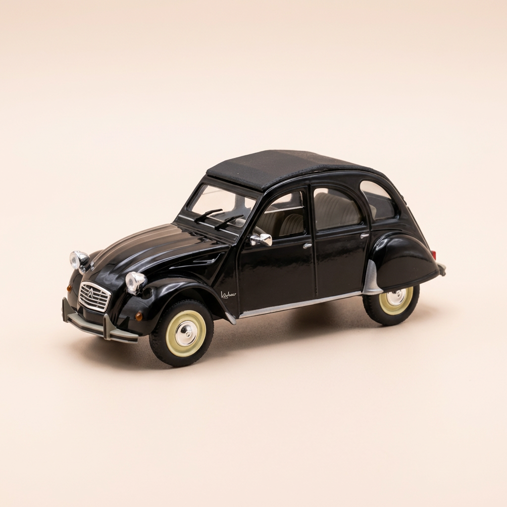 Citroën 2 CV 6 noire avec jantes jaunes - Norev (sous blister)