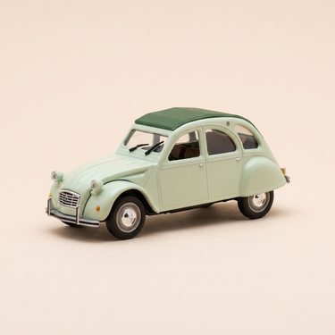 Voiture miniature - Citroën 2 CV AZAM verte pâle et toit verte foncé - Norev (sous blister)