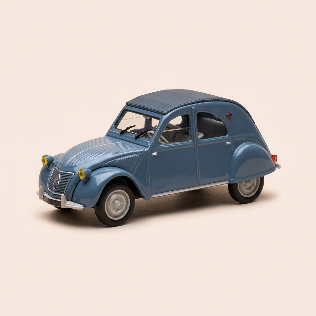 Citroën 2 CV AZLP donkelbläif a schwaarze Däch - Norev (an Blister)