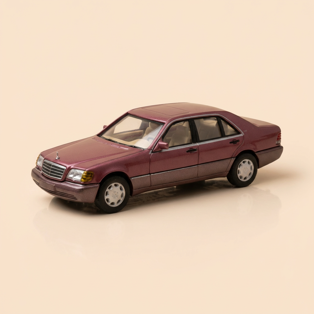 Mercedes-Benz 600 SEL Faarf Almandirot (bordeaux?) - HERPA Miniaturmodelle