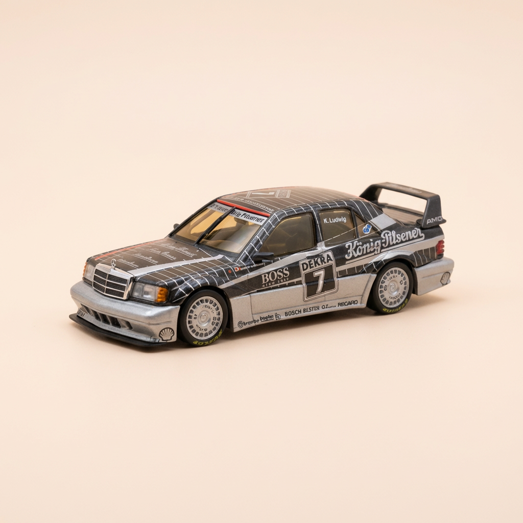 Mercedes 190 E Evo 2 grise et noire numéro 7 - Minichamps référence 3102