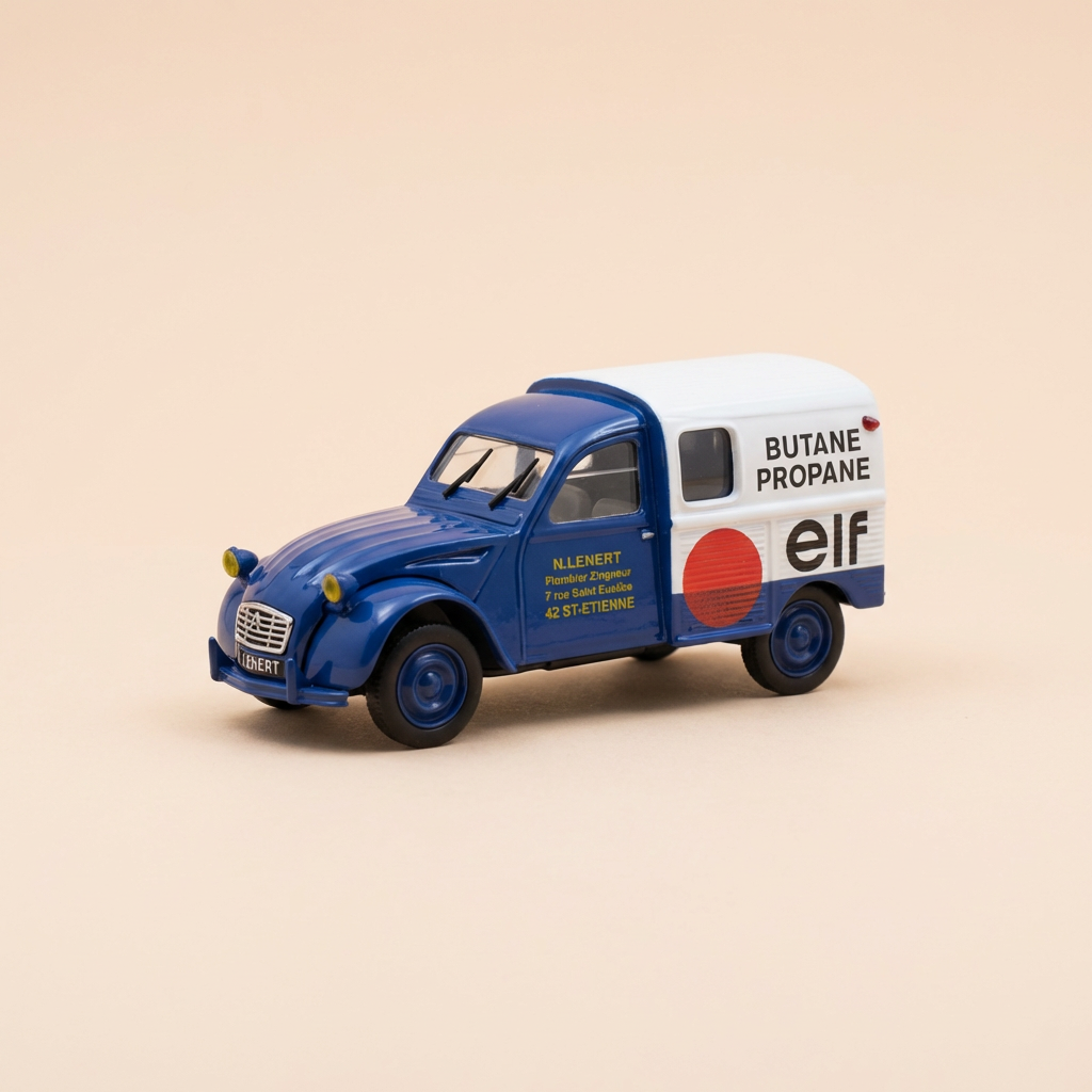 Citroën 2 CV AZU blau-weiß ELF Butan - Propan - Norev (unter Blister)