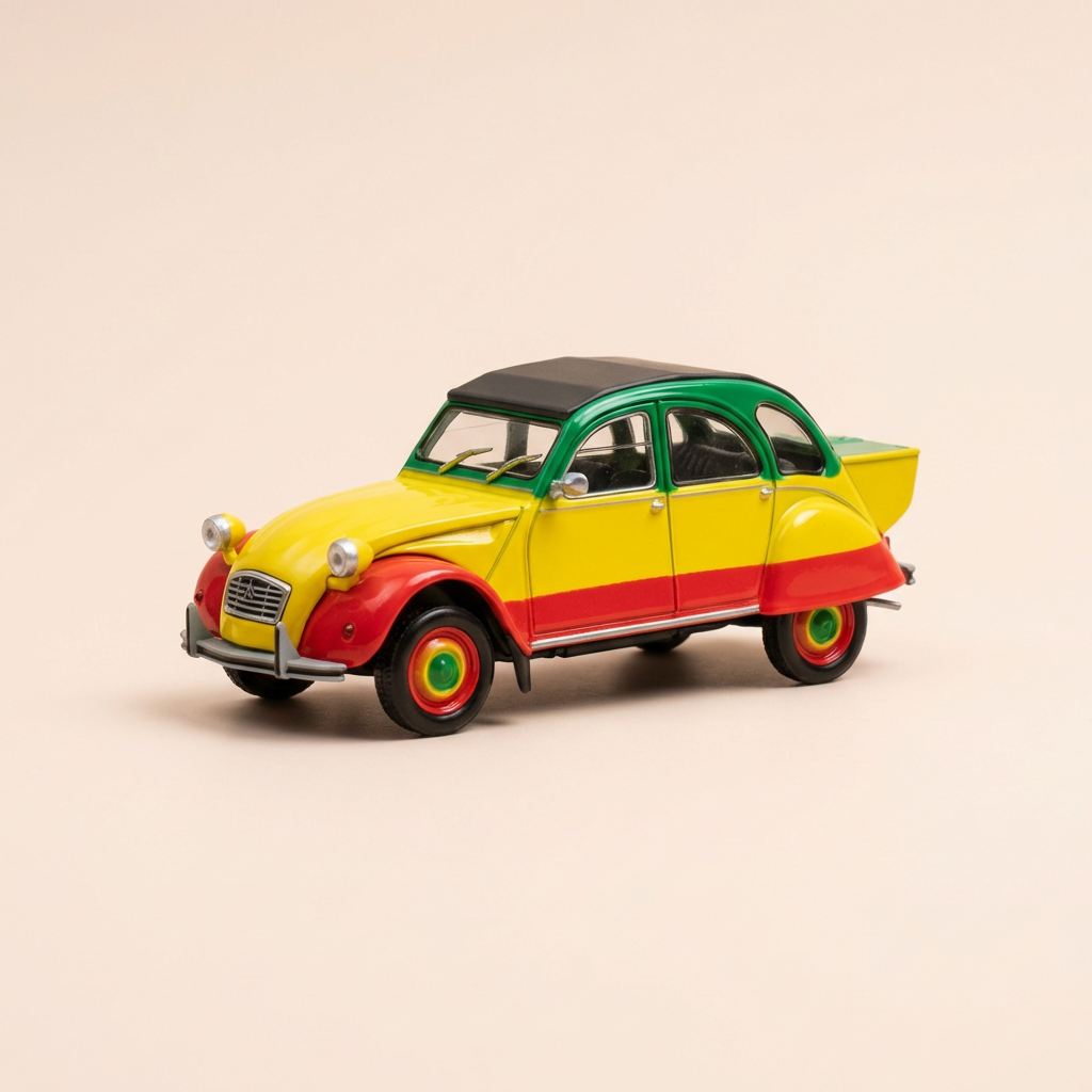 Citroën 2 CV rouge, jaune et verte - Eligor (sous blister)