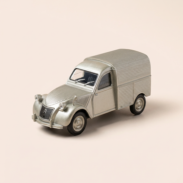 Voiture miniature - Citroën 2 CV fourgonnette tôlée grise - Eligor