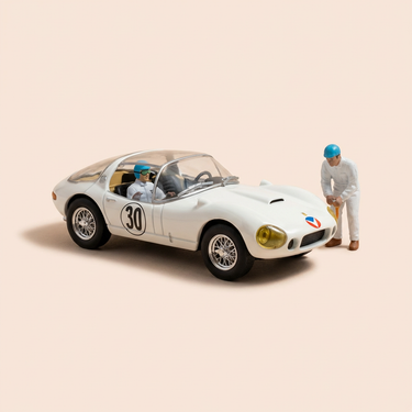 Voiture miniature - Voiture blanche Vaillante Panaméricana (Album le huitième pilote) - Bande Dessinée Michel Vaillant