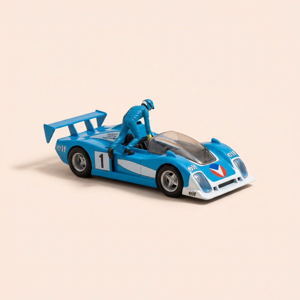 Blau Auto Nummer 1 Vaillante Proto Le Mans '80 (Album E Pilot ass verschwonnen) - Bandes dessinées Michel Vaillant