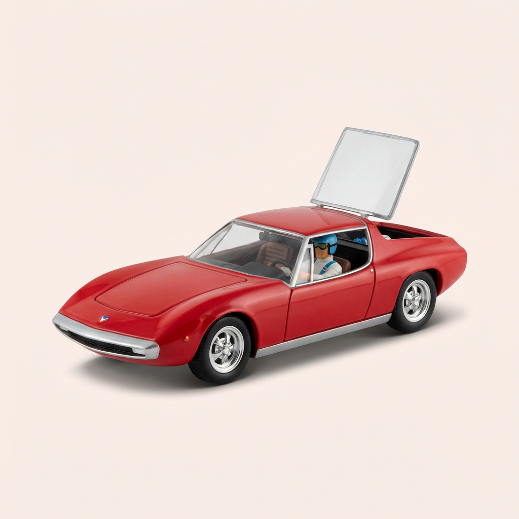 Voiture rouge Vaillante Monza Gt (Album de l'huile sur la piste) - Bande Dessinée Michel Vaillant