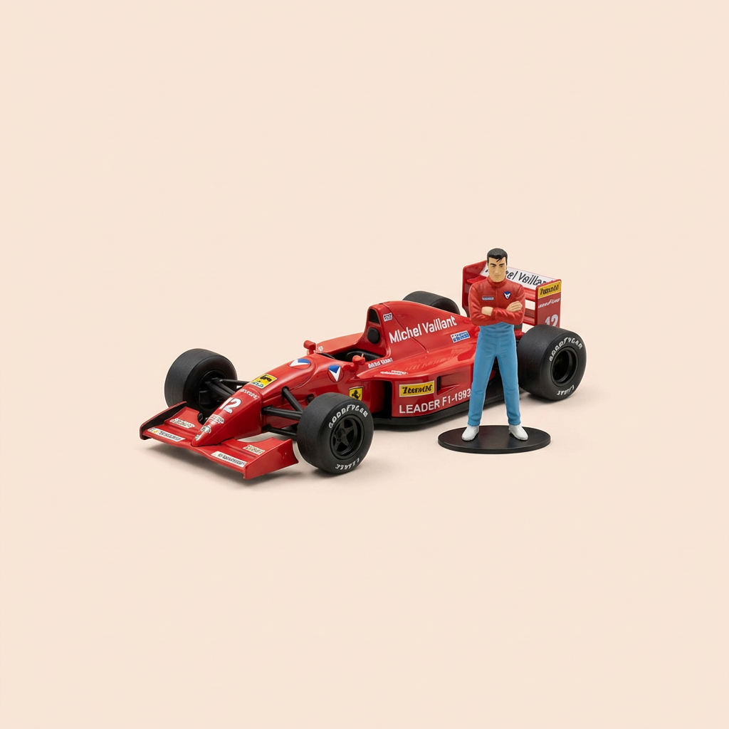Rout Roud Auto Nummer 14 Leader F1 - 1993 (Album De Meeschter vum Ënnerwelt) - Bande Dessinée Michel Vaillant