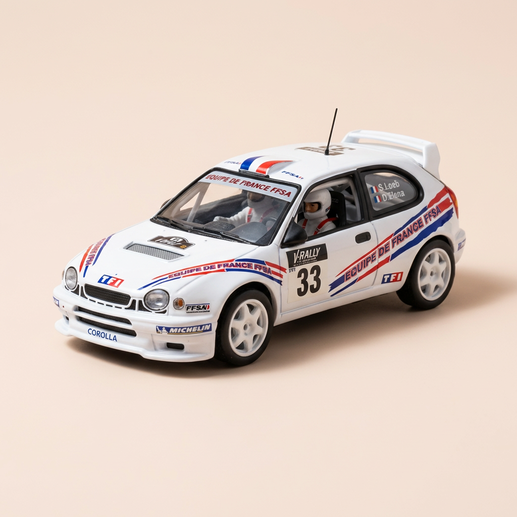 Toyota Corolla WRC blanca número 33 - Tour de Corse 2000