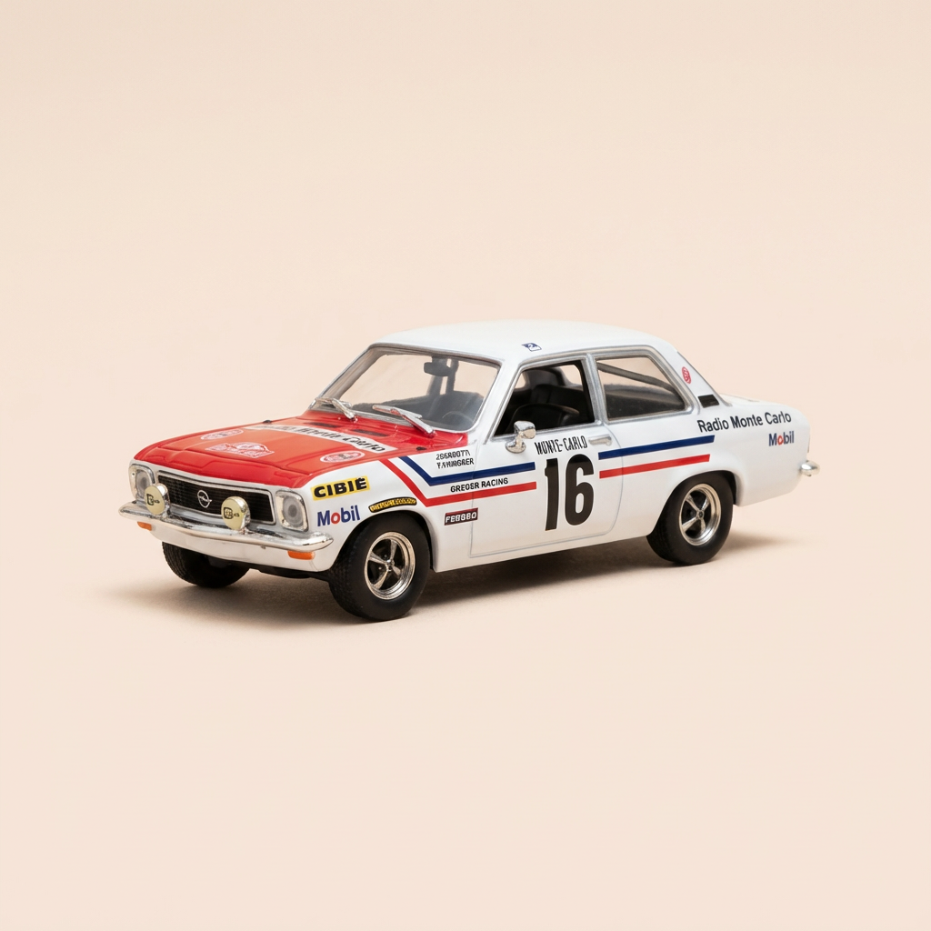 Opel Ascona Weiß und Rot Nummer 16 - Rallye Monte-Carlo 1972