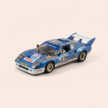 Voiture miniature - Ligier JS2 bleue numéro 139 - Tour de France auto 1974