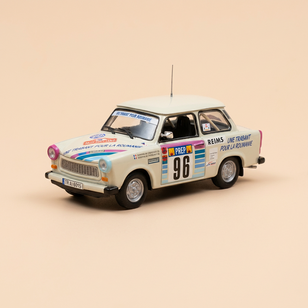 Trabant 601S beżowy? numer 96 - rajd Monte-Carlo 1992