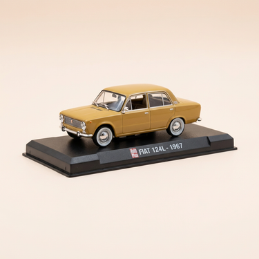 Voiture miniature - Fiat 124L marron de 1967 - Auto Plus