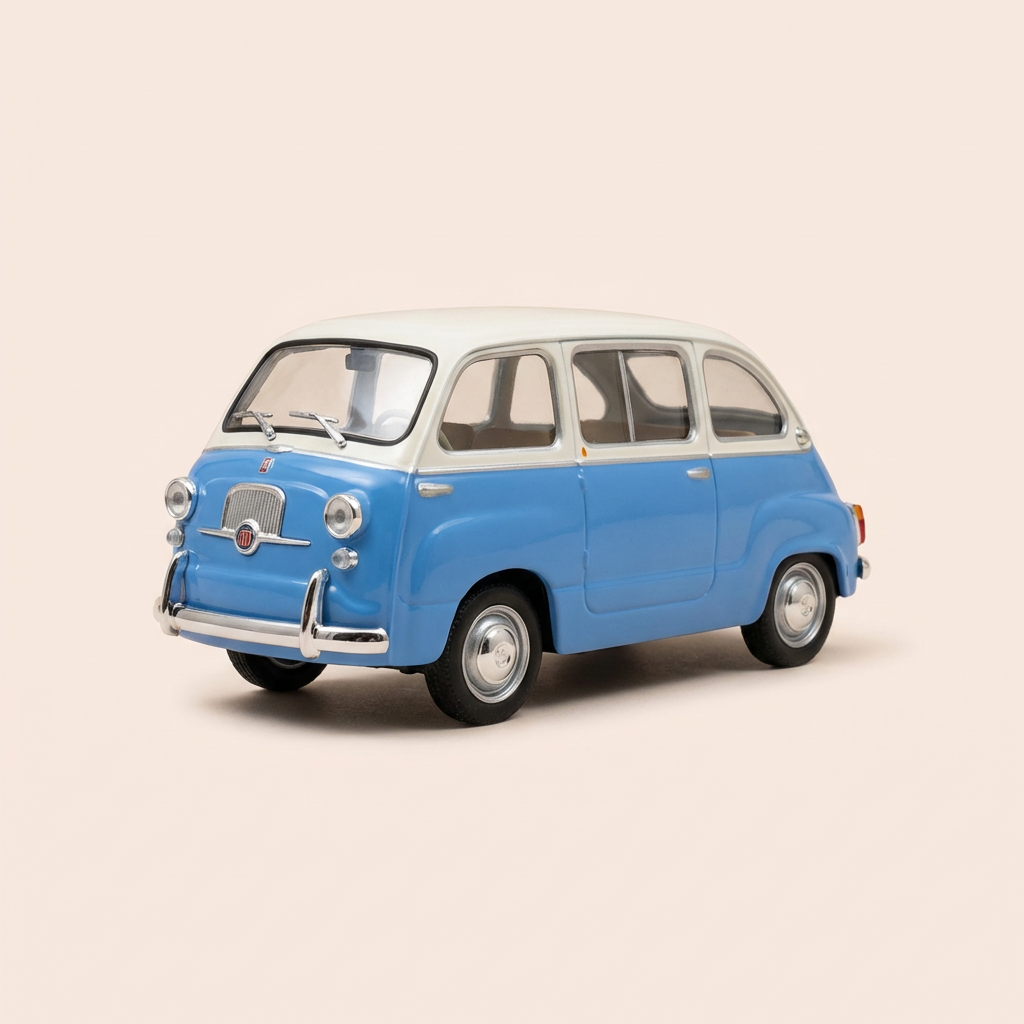 Fiat 600 Multipla błękitny z białym dachem? z 1956 r. - Auto Plus