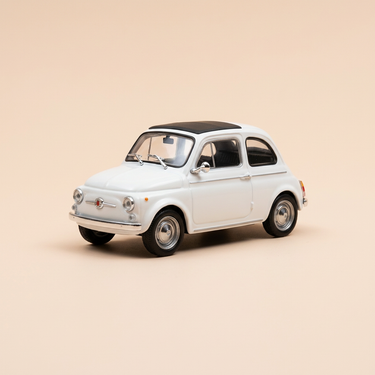 Voiture miniature - Fiat 500D blanche de 1960 - Auto Plus