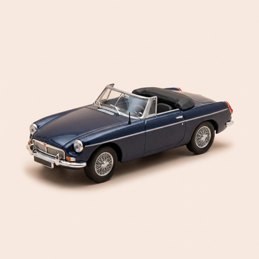 Voiture miniature - MGB cabriolet L bleue foncée de 1964 - Auto Plus