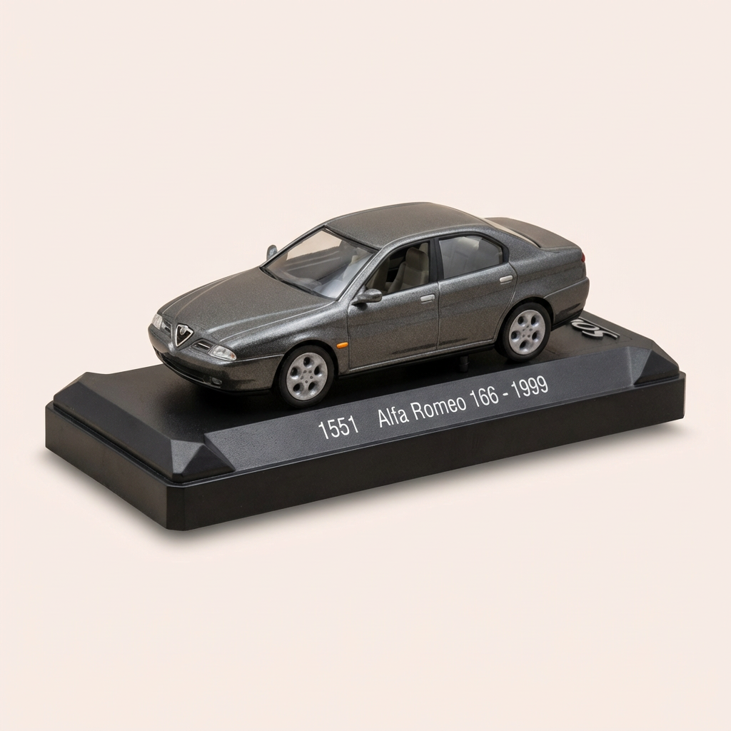 Voiture miniature - Alfa Roméo 166 grise foncée de 1999 - Solido référence 1551