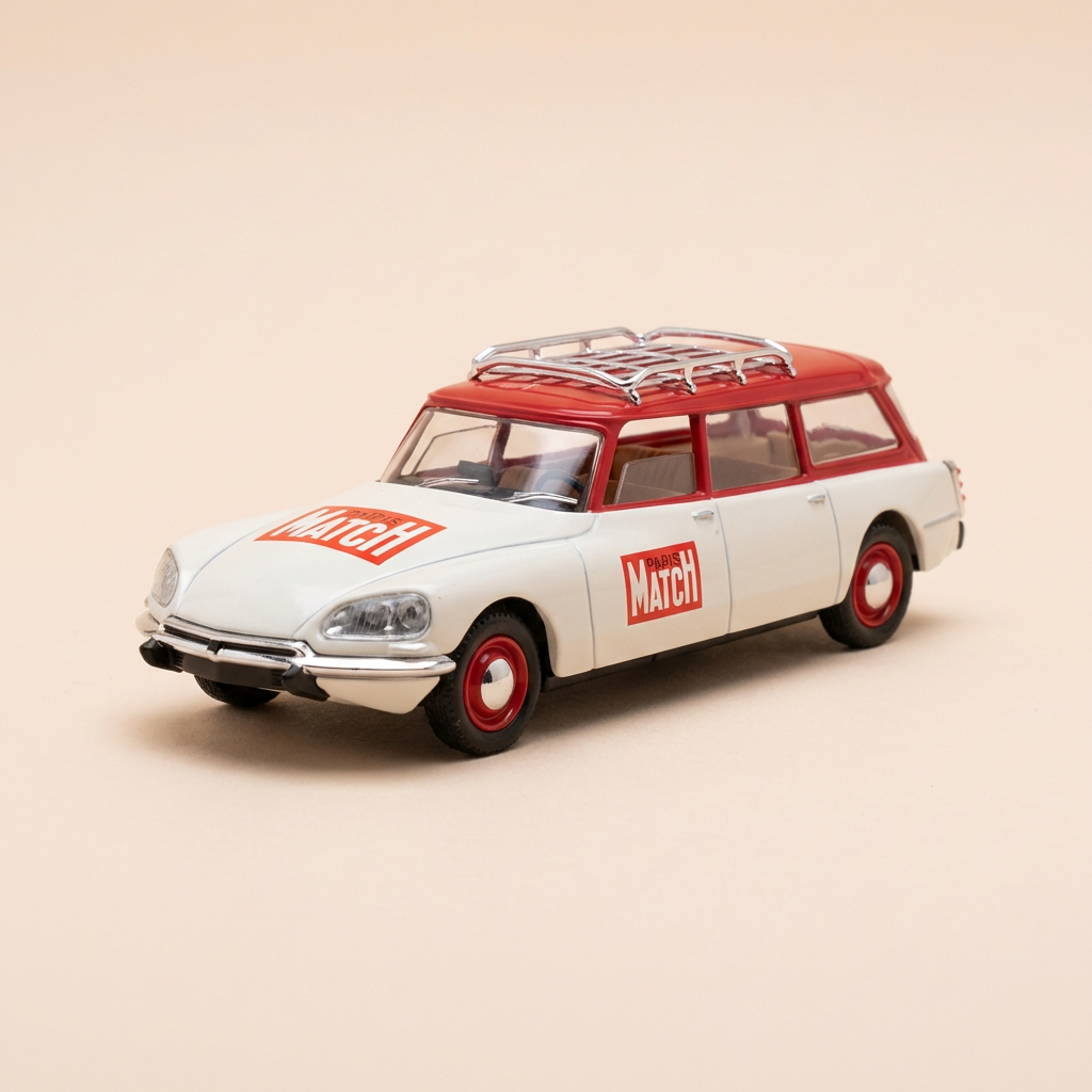 Citroën DS break blanco y rojo con galería PARIS MATCH - Solido referencia 1866