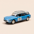Voiture miniature - Citroën ID 19 break bleue et toit blanc cassé avec galerie ORTF