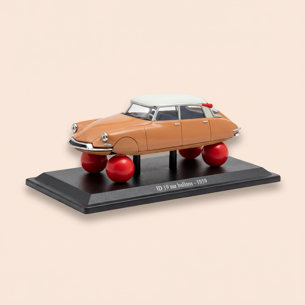 Citroën ID 19 op brong Balloner an engem gebroke wäisse Dach vu 1959 (an enger Blisterpack)