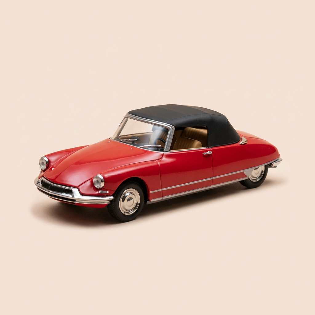 Citroën DS 21 cabriolet rouge et capote noire de 1967 (sous blister)