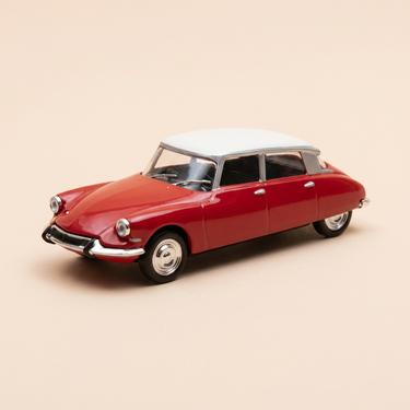 Voiture miniature - Citroën DS rouge et toit blanc de 1963