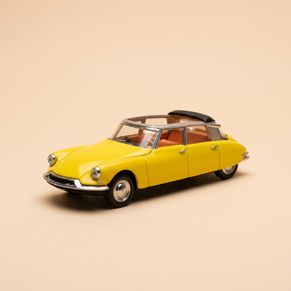 Citroën DS 19 découvertable AEAT żółta z 1958 roku (w opakowaniu)