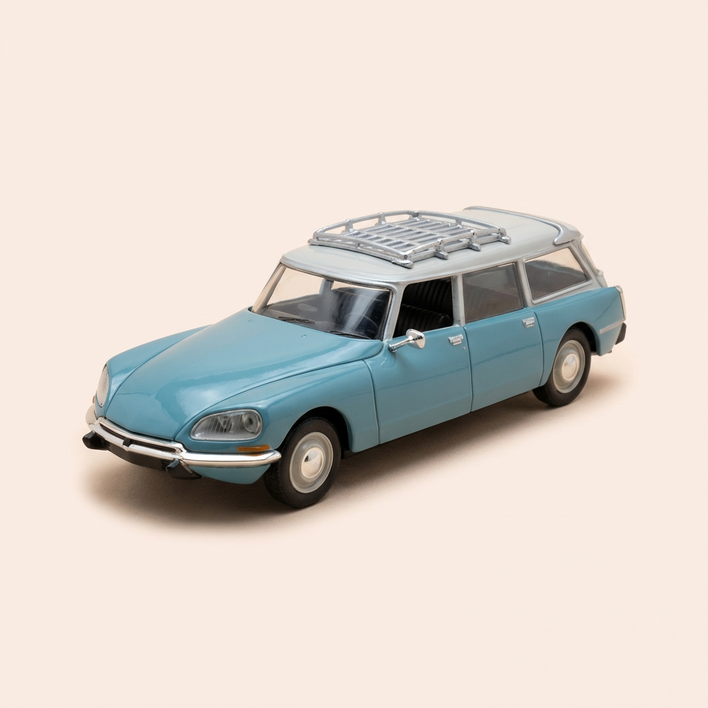 Citroën DS 20 break niebieska jasna i dach szary jasny z 1972 roku (pod blisterem)