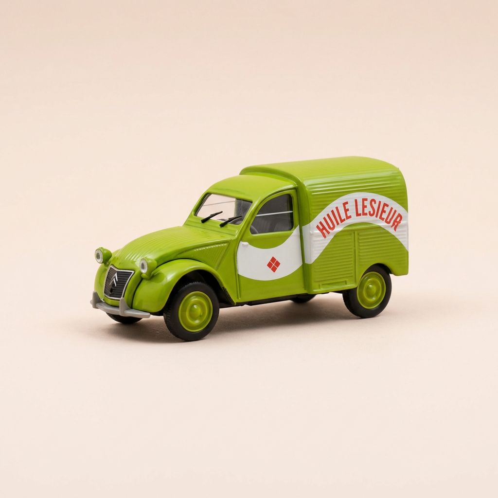 Citroën 2 CV AZU verte et blanche Huile Lesieur - Norev (sous blister)