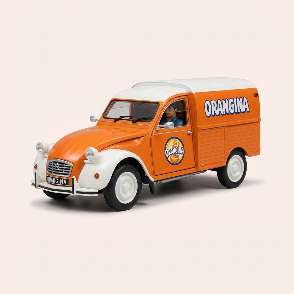 Citroën 2 CV AZU orange et beige clair ORANGINA - Norev (sous blister)
