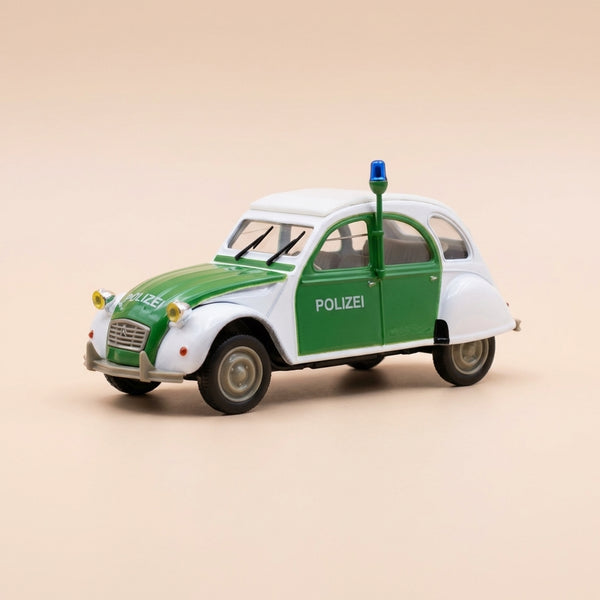 Citroën 2 CV 6 verde e bianca POLIZEI polizia tedesca - Norev (sotto blister)