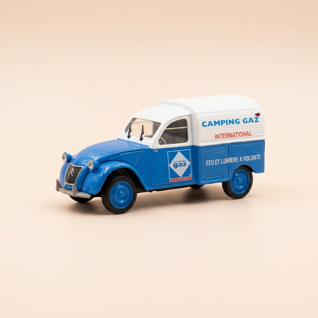 Citroën 2 CV AZU blau und weiß CAMPING GAZ INTERNATIONAL - Norev (unter Blister)
