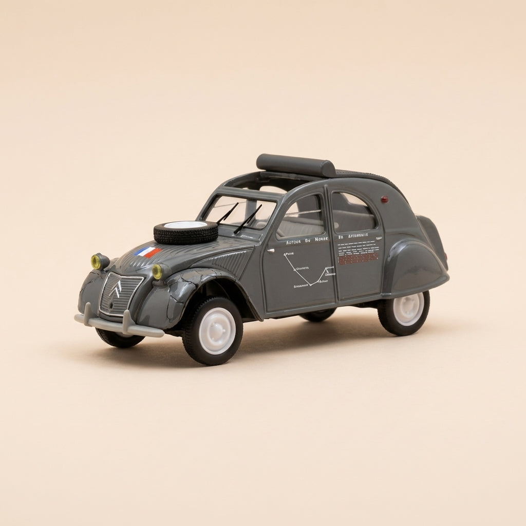 Citroën 2 CV AZLP grau Rallye "Paris-Kalkutta-Singapur-Tokio" - Norev (in Blister)