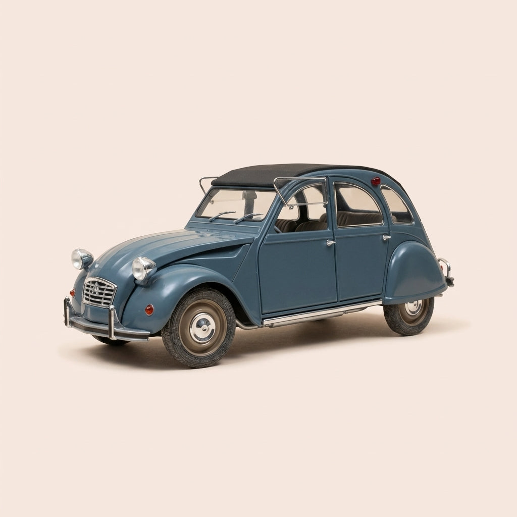 Citroën 2 CV niebieski z czarnym dachem z 1966 roku - SOLIDO numer referencyjny 8028