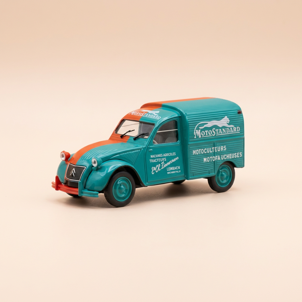 Citroën 2 CV AZU zielony i czerwony MOTOSTANDARD - Norev (pod blisterem)