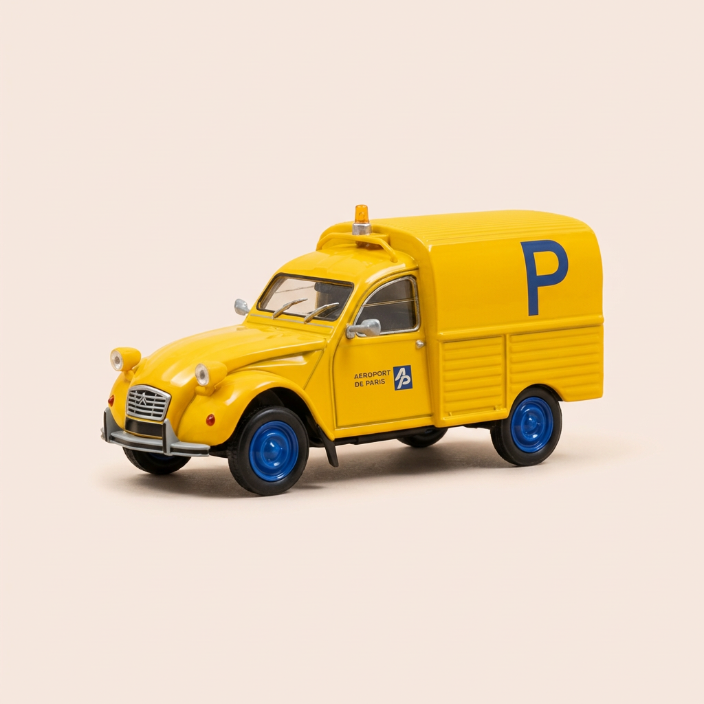 Citroën 2 CV Fourgonnette gialla Aeroporto di Parigi - Eligor (in blister)