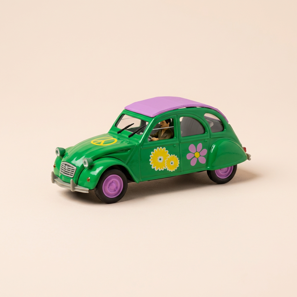 Citroën 2 CV 6 zielona Peace and Love - Norev (w blistrze)