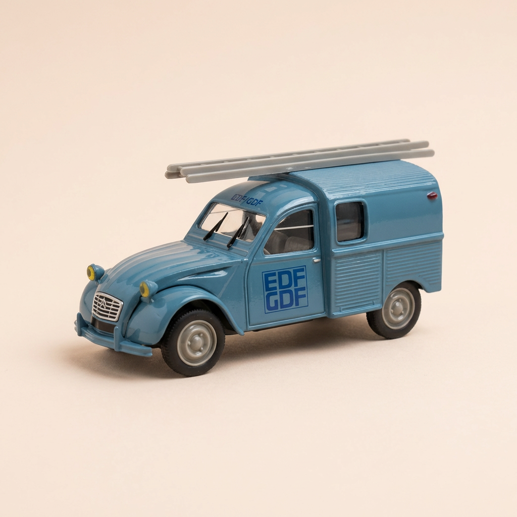 Citroën 2 CV AZU Blaue Fourgonnette EDF - GDF - Norev (unter Blister)