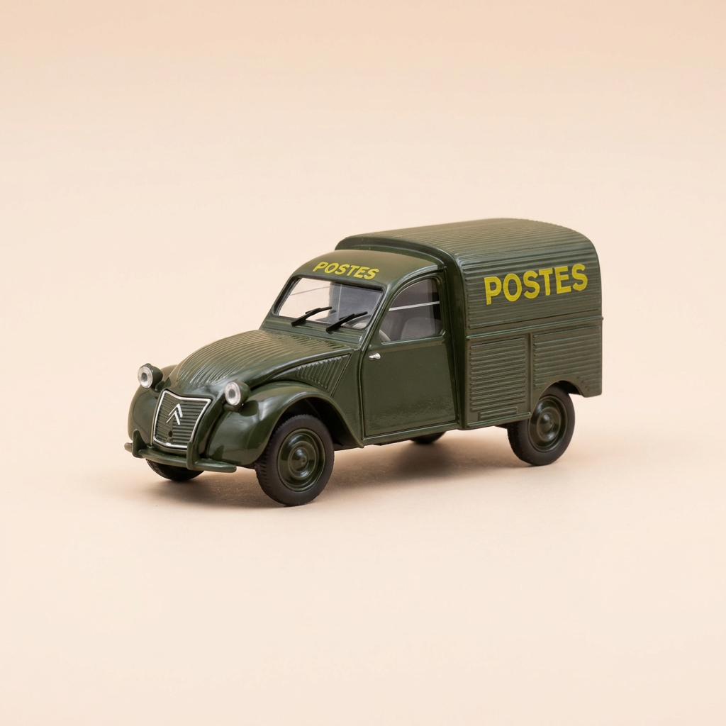 Citroën 2 CV AU fourgonnette verte foncée de la Poste - PTT - Norev (sous blister)