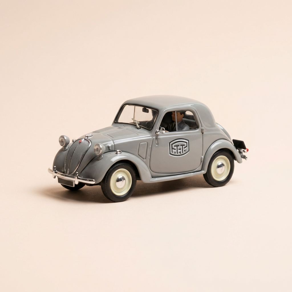 Simca 5 berline szara z 1937 roku La Poste - PTT - Telekomunikacja