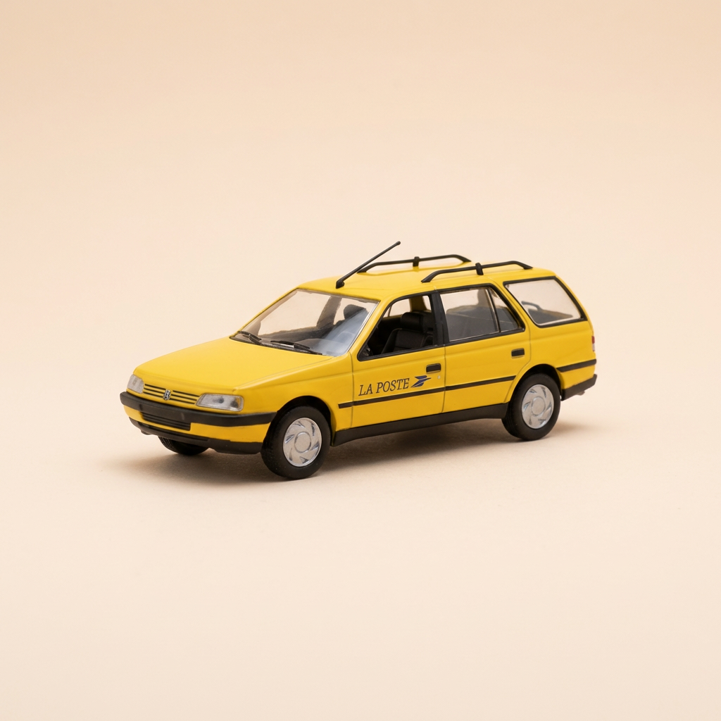 Peugeot 405 break żółta z 1987 roku - La Poste - PTT