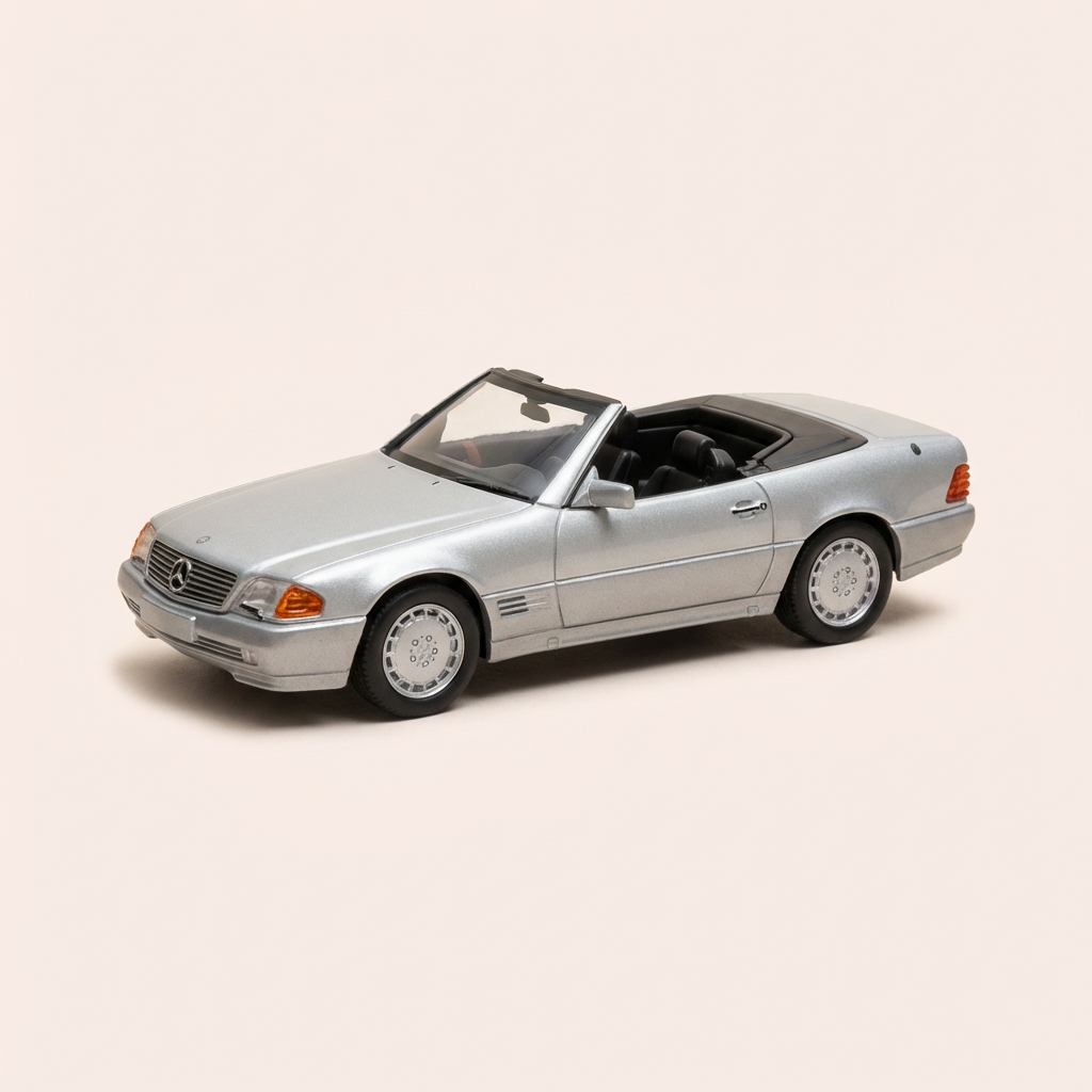 Voiture miniature - Mercedes 500 SL grise de 1989