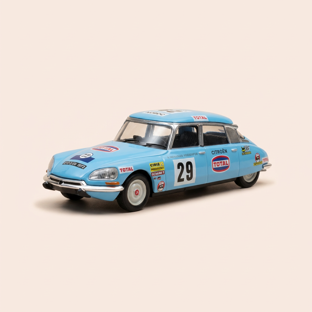 Citroën DS 23 bleue claire numéro 29 - rallye du Maroc de 1973