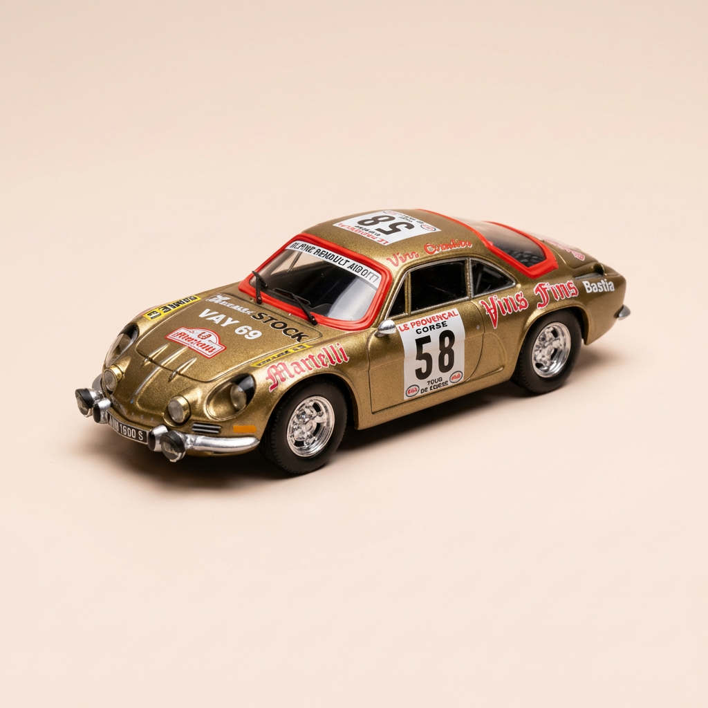Renault Alpine A110 brong Nummer 58 - Tour de Corse 1976 - TROPHEU Referenz COF 15 (limitéiert Editioun)
