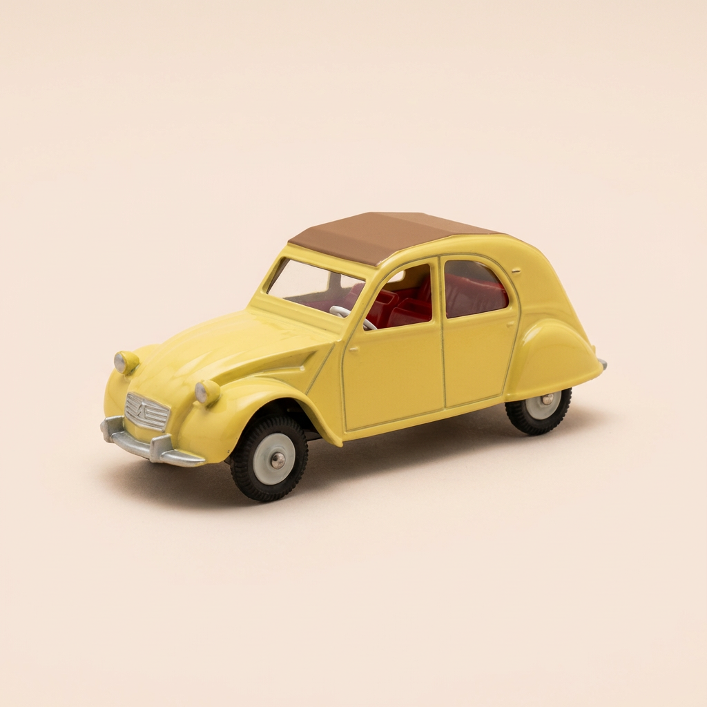 Citroën 2 CV giel a brune Dack (Modell 61) - Dinky-Toys (Editioun Atlas) - N°558