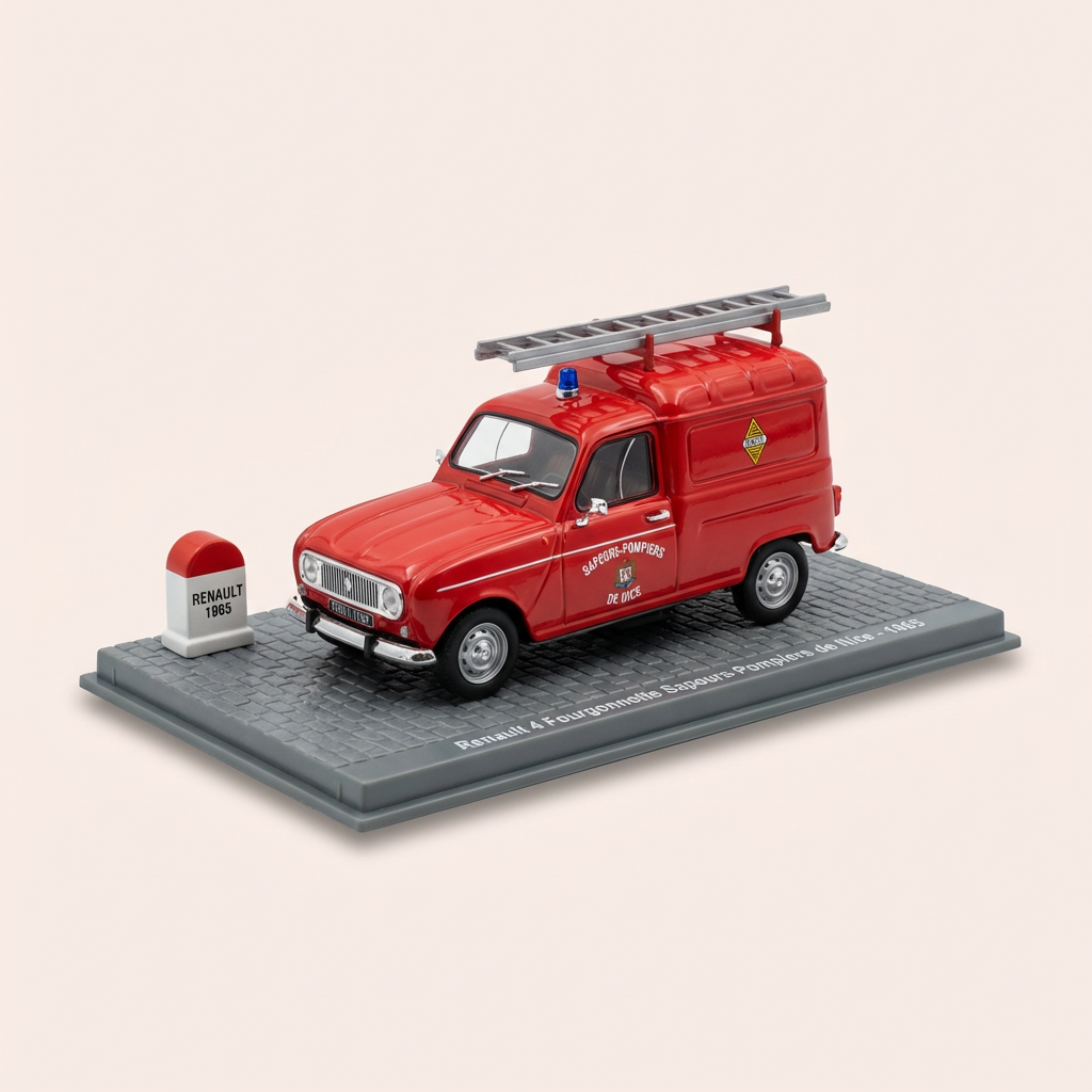 Renault 4 Fourgonnette rout rot 1965 - Sapeurs-POMPIERS vu Nice
